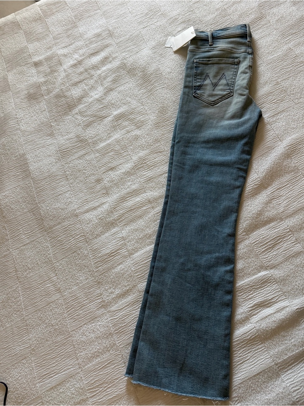 MOTHER Straight Leg Jeans in Washed Blue